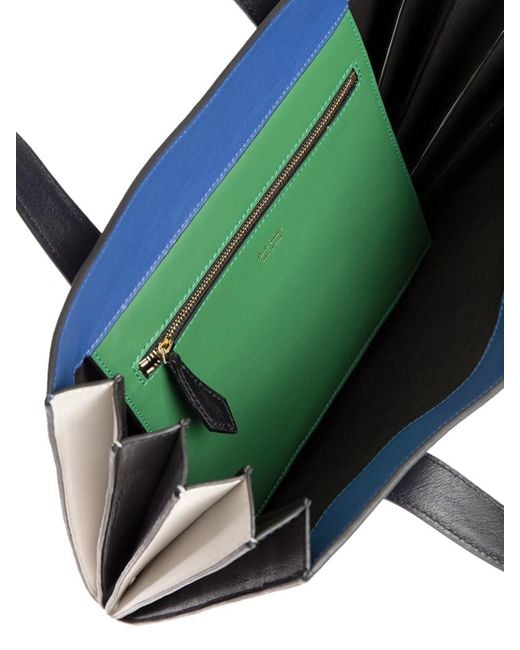Paul Smith Blue Leather Tote Bag