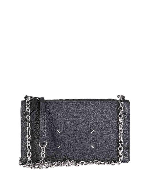 Maison Margiela Gray Zipped Wallet On Chain