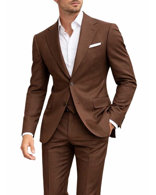 Franzese Collection Brown Breasted Suit for men