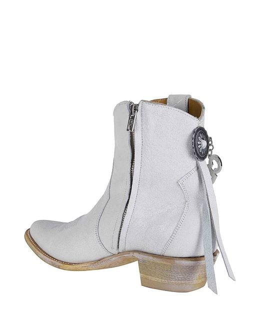 Comme des Garçons White Ankle Boots