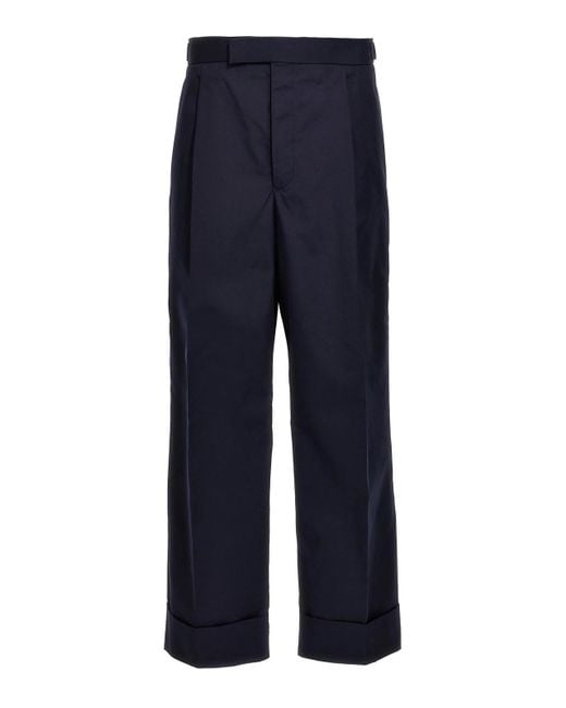 Thom Browne Blue Casual Trousers for men