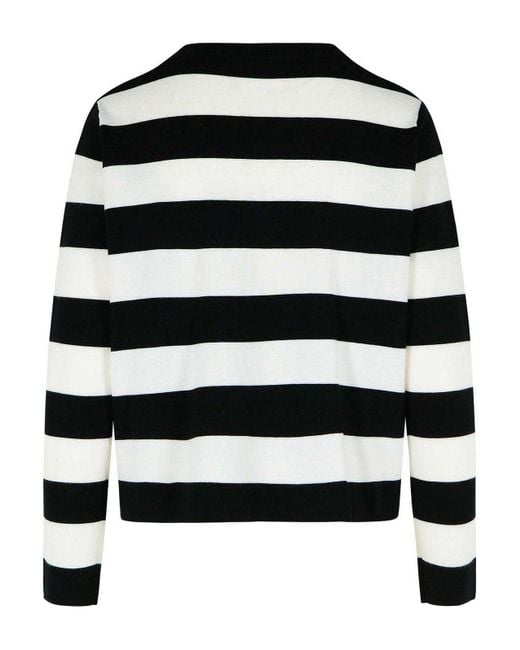 Max Mara Black Viterbo Two-Tone Virgin Wool Sweater