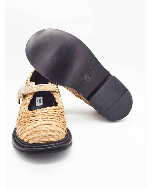 Moschino Natural Flat Shoes