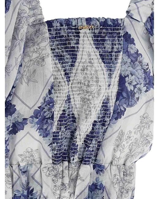 Twinset Blue Cropped Blouse