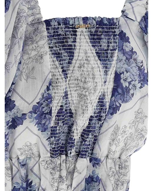 Twinset Blue Cropped Blouse
