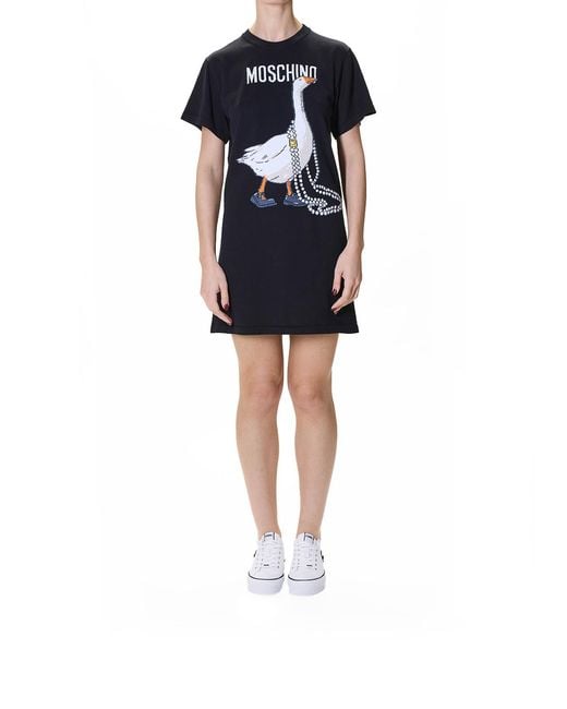 Moschino Black Goose Knitted Dress