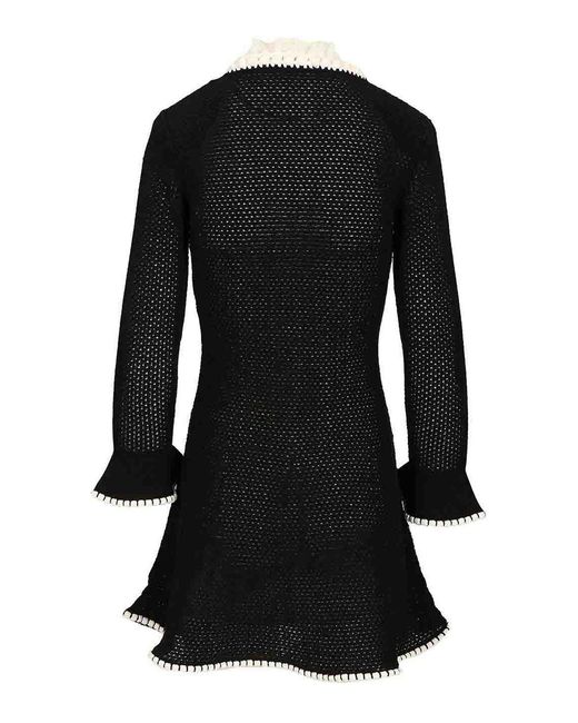 Self-Portrait Black Knitted Mini Dress