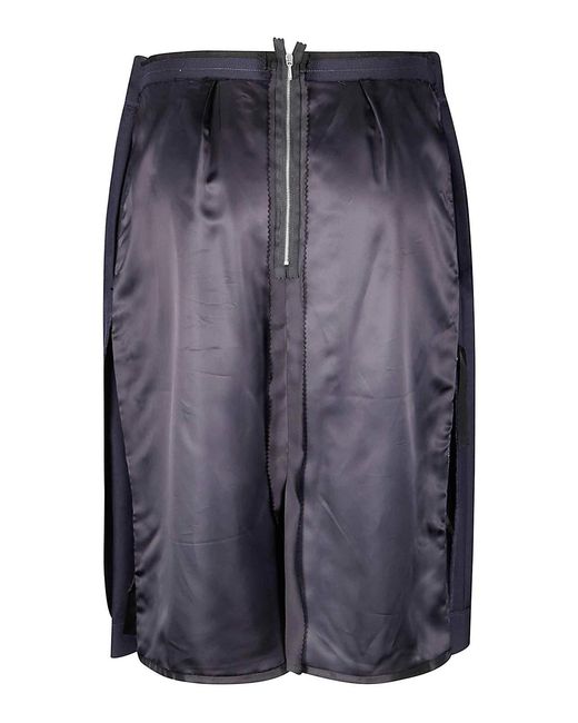 Maison Margiela Blue Layered Midi Skirt With Rear Zipper