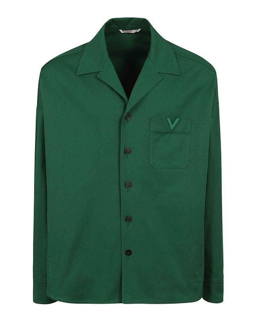 Valentino Garavani Green Cotton Peacoat for men