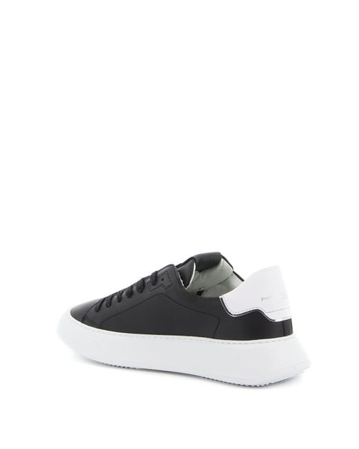 Philippe Model Black Temple Smooth Leather Sneakers for men