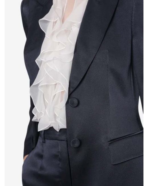 Alberta Ferretti Blue Single-Breasted Jacket