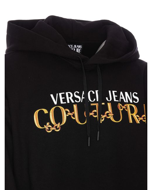 Versace Jeans Couture Black Chain Logo Hoodie for men