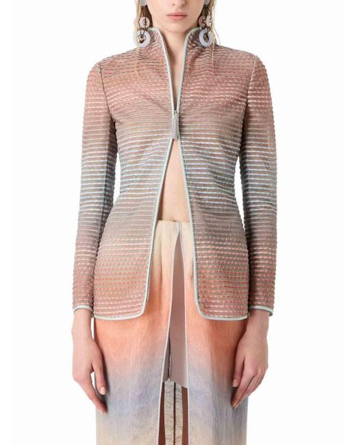 Giorgio Armani Pink Cardigan With Contrasting Details