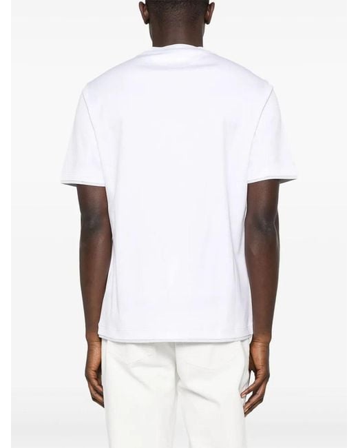 Brunello Cucinelli White T-Shirt With Faux-Layering for men