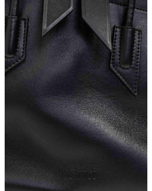 The Attico Black Calf Leather 'La Passeggiata' Top Handle