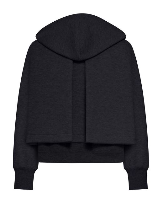 Sacai Black Cotton Blend Padded Hoodie