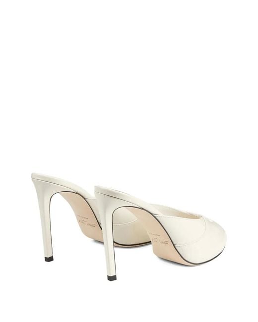 Jimmy Choo White Brigitte Slip-On Mules