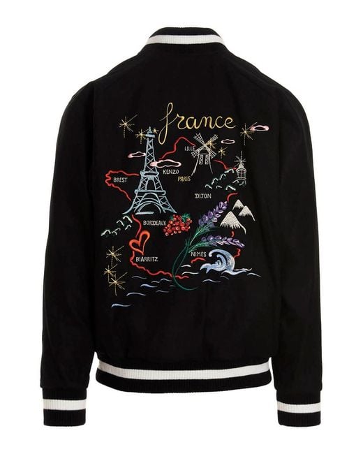 KENZO Black Gracia Reversible Bomber Jacket for men