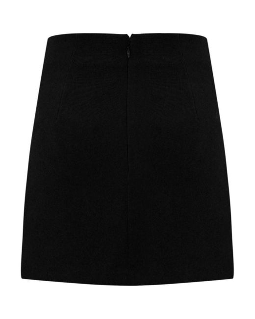 Elisabetta Franchi Black Fluid Crepe Skirt With Macro Bow