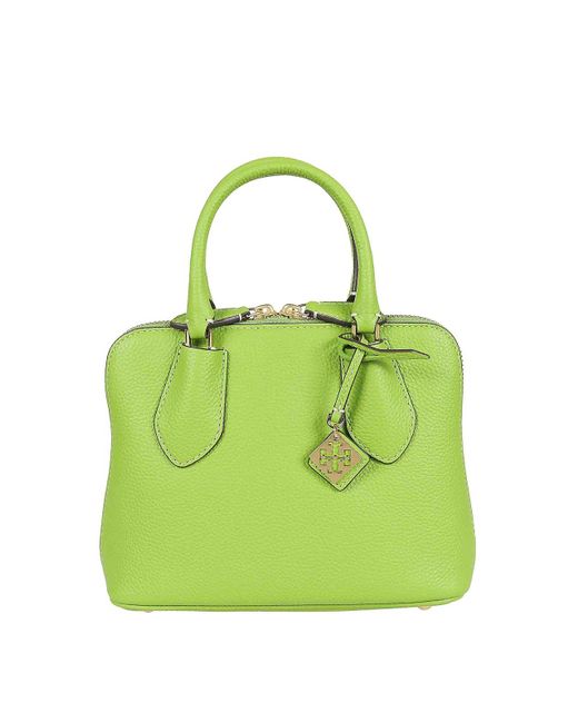 Tory Burch Green Mini Pebbled Swing Bag