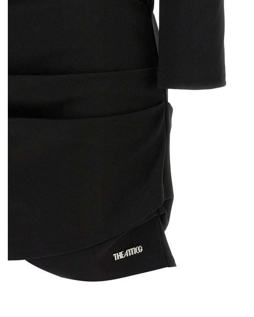 The Attico Black Structured Shoulder Dress