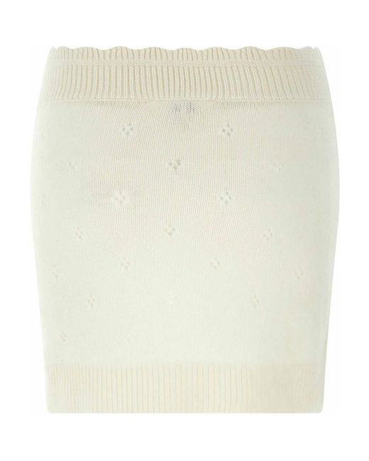 Chloé Natural Wool And Cashmere Knitted Mini Skirt