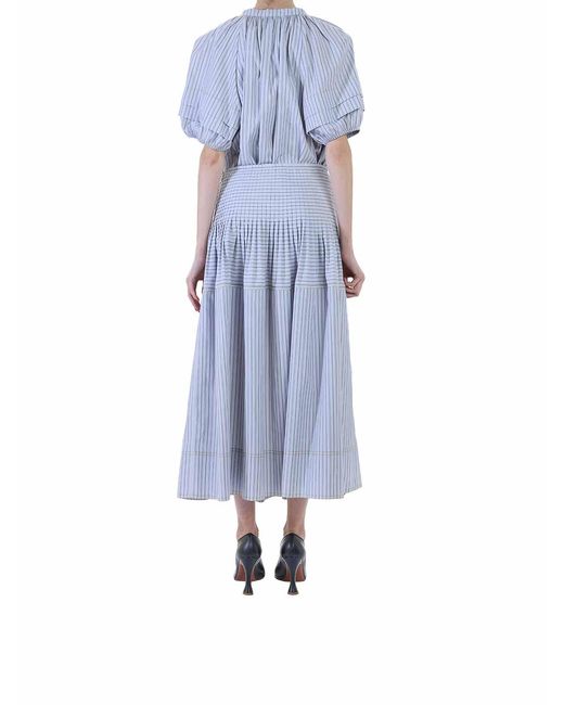Paul Smith Blue Gonna Lunga Righe Rich Cotton