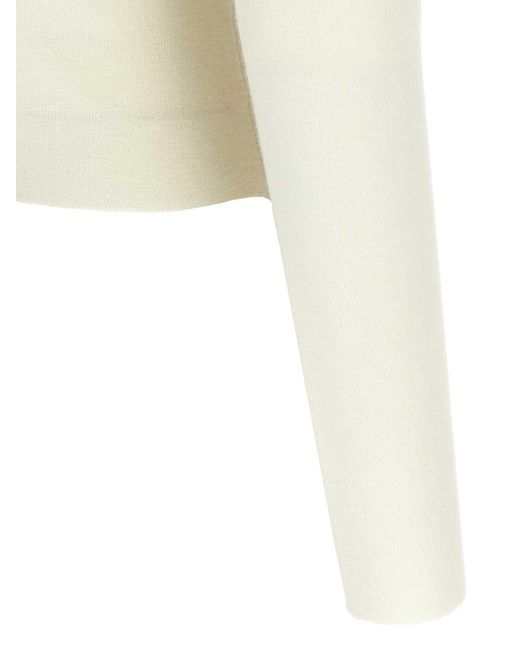 Self-Portrait White Cream Merino Wool Cardigan
