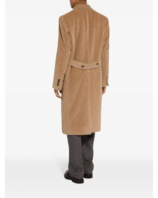 Dolce & Gabbana Natural Virgin Wool Coat for men
