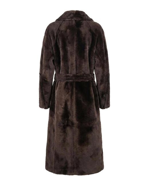 Brunello Cucinelli Black Fur Overcoat