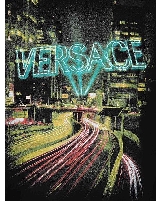 Versace Black City Lights Print Sweatshirt for men