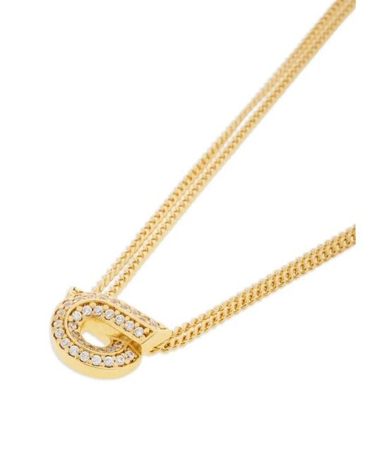 Ferragamo White Gancini Strass Necklace