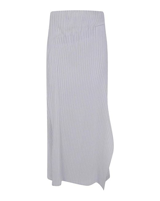 Issey Miyake White Pleated On Pleats Long Skirt
