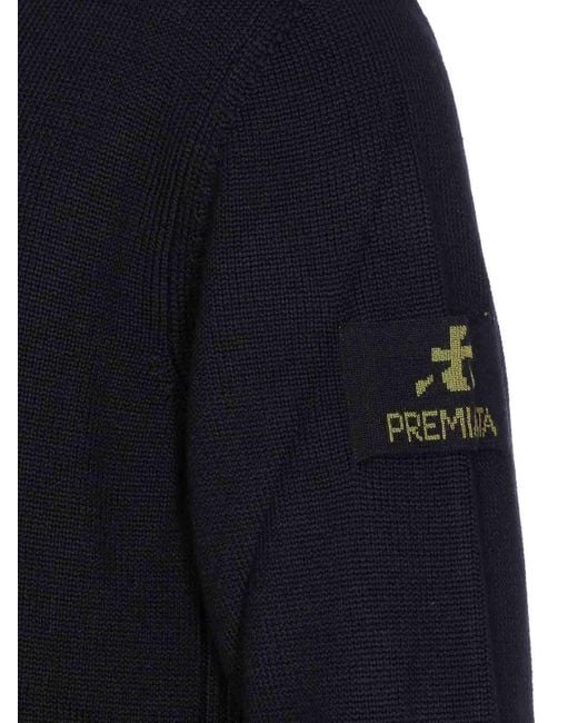Premiata Blue Logo Hooded Sweater for men