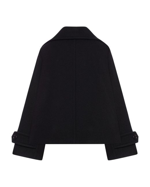 Chloé Black Oversized Short Wool Coat