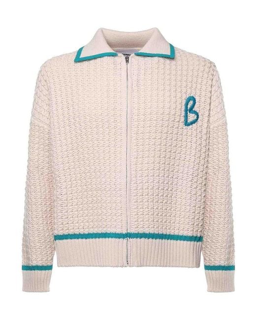 Bonsai Pink Zip-Up Knitted Jacket for men