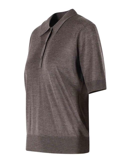 Loulou de Saison Gray Migo Cashmere Polo Shirt