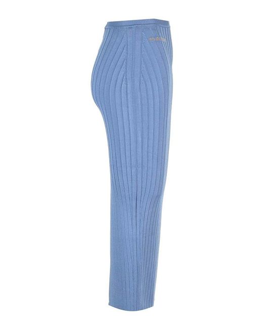Marni Blue Long Celestial Ribbed Skirt Skirts