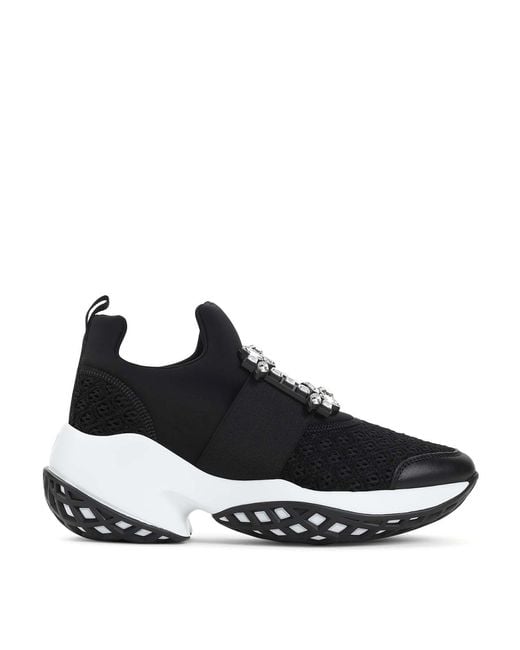 Roger Vivier Black Run Strass Buckle Sneakers