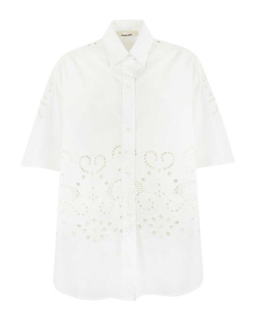 Liviana Conti White Oversize Shirt In Sangallo