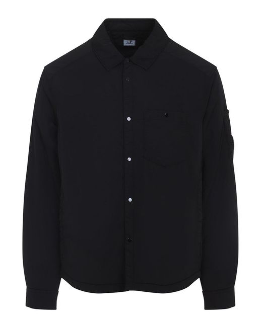 C P Company Blue Cp Company Chrome-R Padded Overshirt for men