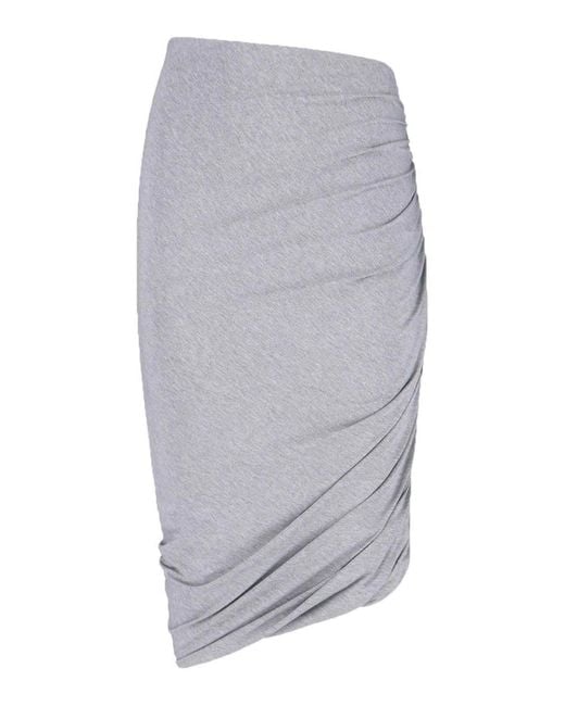 The Attico Gray Midi Asymmetrical Skirt