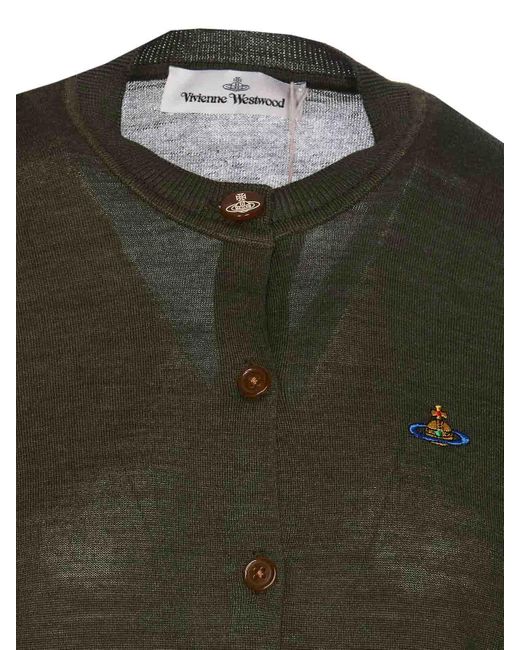 Vivienne Westwood Green Bea Cardigan With Frontal Buttons