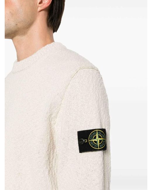 Stone Island White T-shirt With Patch for men