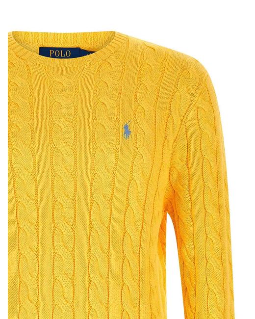 Polo Ralph Lauren Yellow Cotton Braided Sweater for men