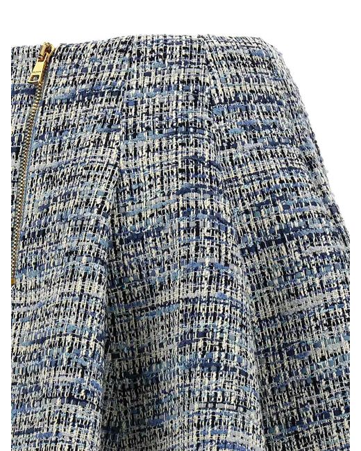 Balmain Blue Tweed Skirt