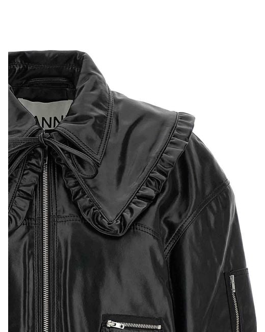 Ganni Black '7093 Future' Bomber Jacket