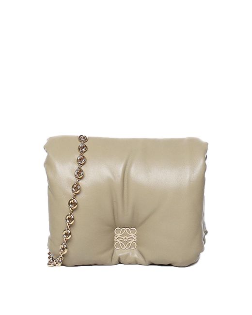 Loewe Natural Puffer Goya Bag In Shiny Nappa Lambskin