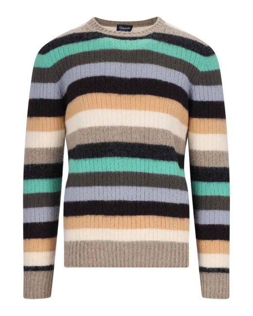 Drumohr Green Striped Shirt for men