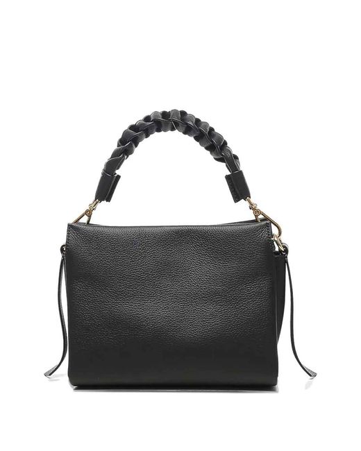 Coccinelle Black Handbag Double Grainy Leather